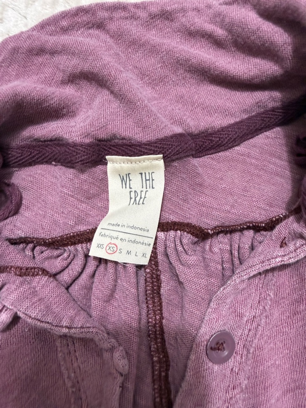 We The Free Dusty Plum Buttoned Polo Top - Picture 2 of 4